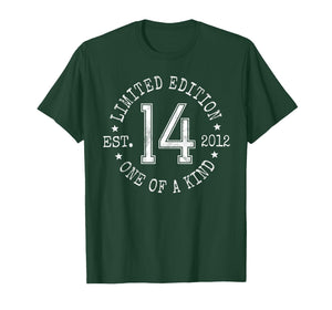 Limited Edition Est 2012 One of a Kind 14th Birthday T-Shirt
