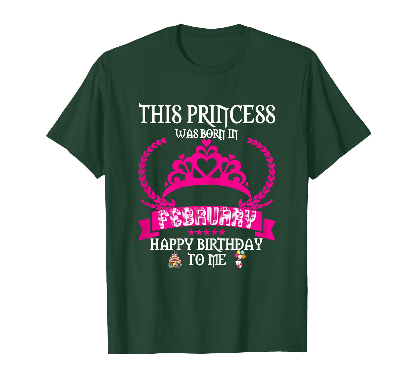 This Princess was Born in February Funny Feb Birthday Queen T-Shirt