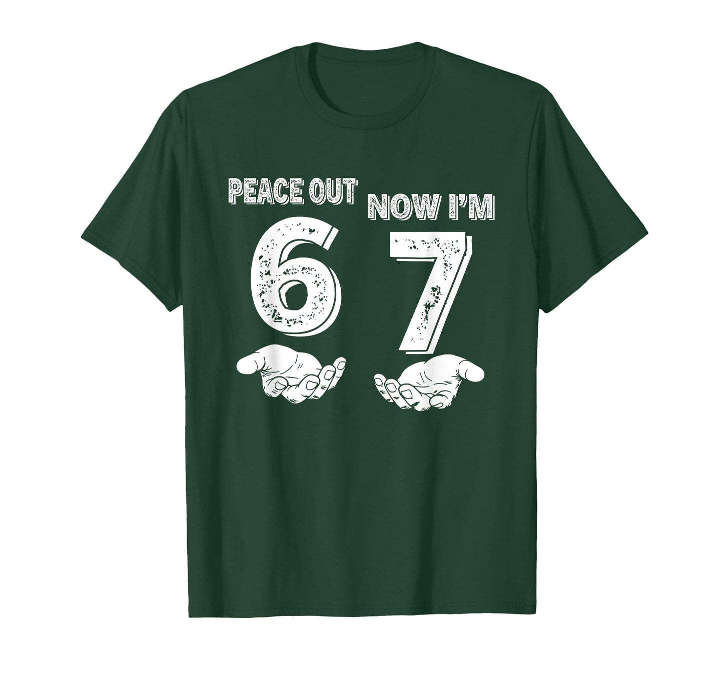 7 Years Old Birthday Peace Out 6 Now I'm 7 67 Birthday Kids T-Shirt