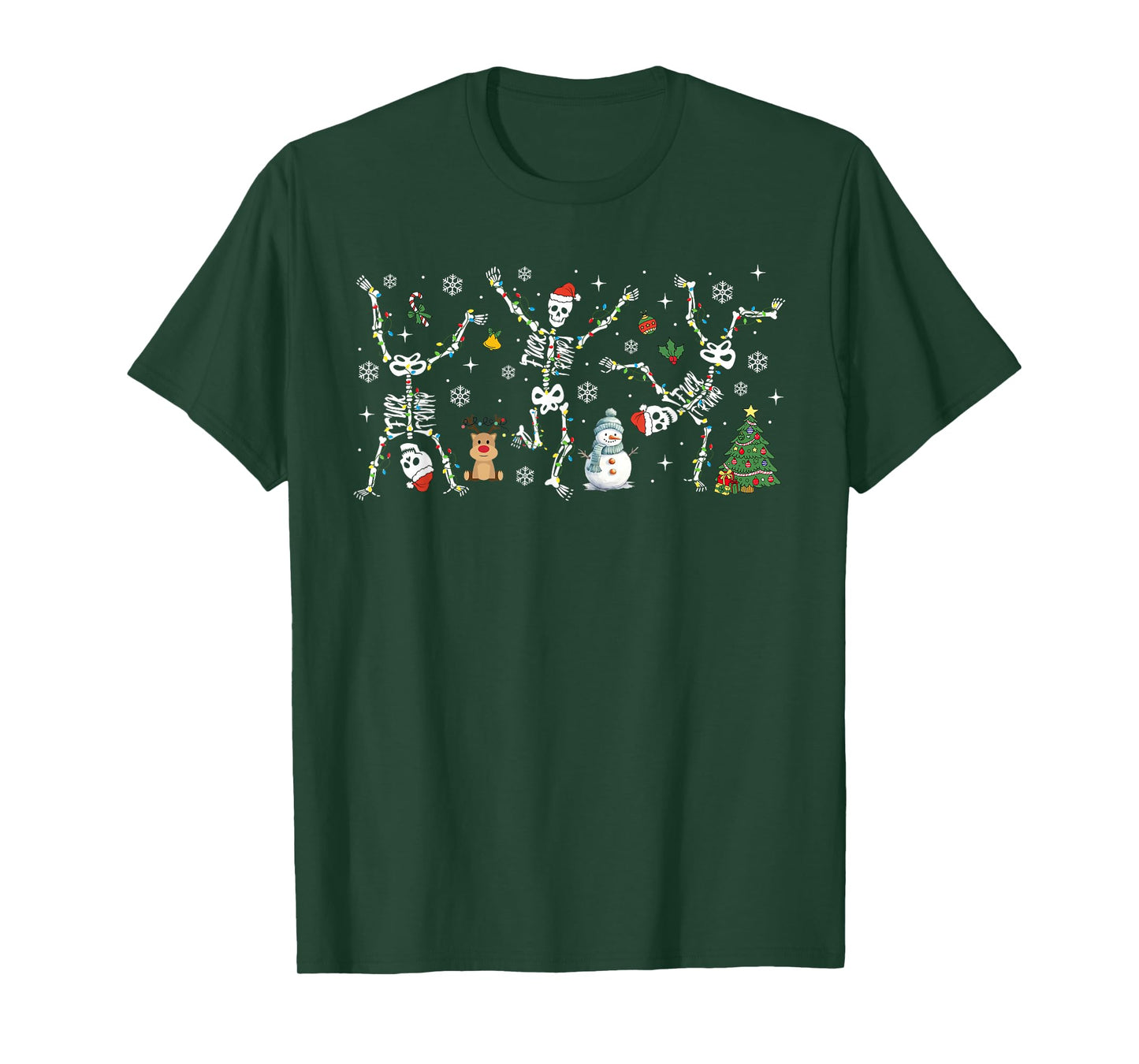 Subtle Anti Trump Hidden Message Dancing Skeleton Christmas T-Shirt