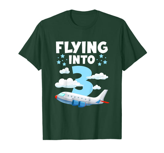 3rd Airplane Birthday Party 3 Year Old Pilot Birthday T-Shirt