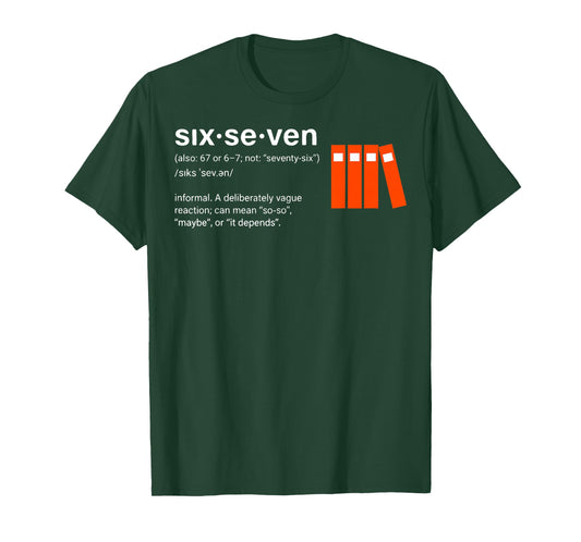Six Seven Meme Reading Book Lover 6-7 Funny 67 Definition T-Shirt