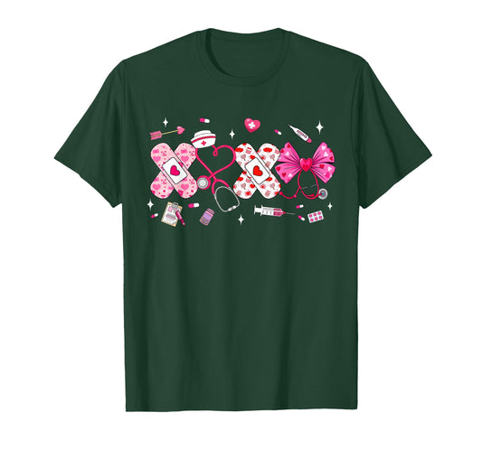 XOXO Nurse Valentines Day Stethoscope Valentine for Nurse T-Shirt