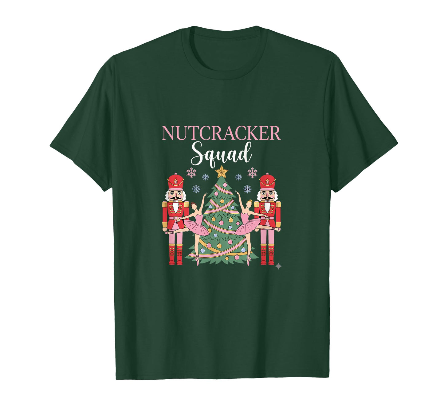 Nutcracker Ballet Christmas Ballerina Pink Dance Squad T-Shirt