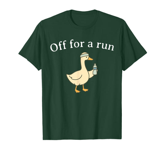 Off for a Run Silly Goose Runner Marathon Running Gym Mom T-Shirt