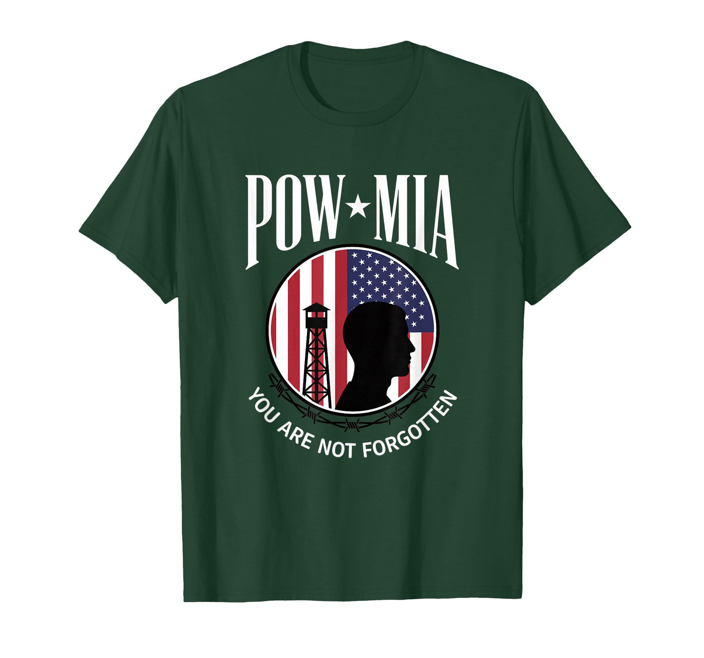 USA POW MIA - You are Not Forgotten Patriotic American Flag T-Shirt