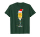 Glass of Champagne Santa Hat Xmas Lights Merry Christmas PJS T-Shirt