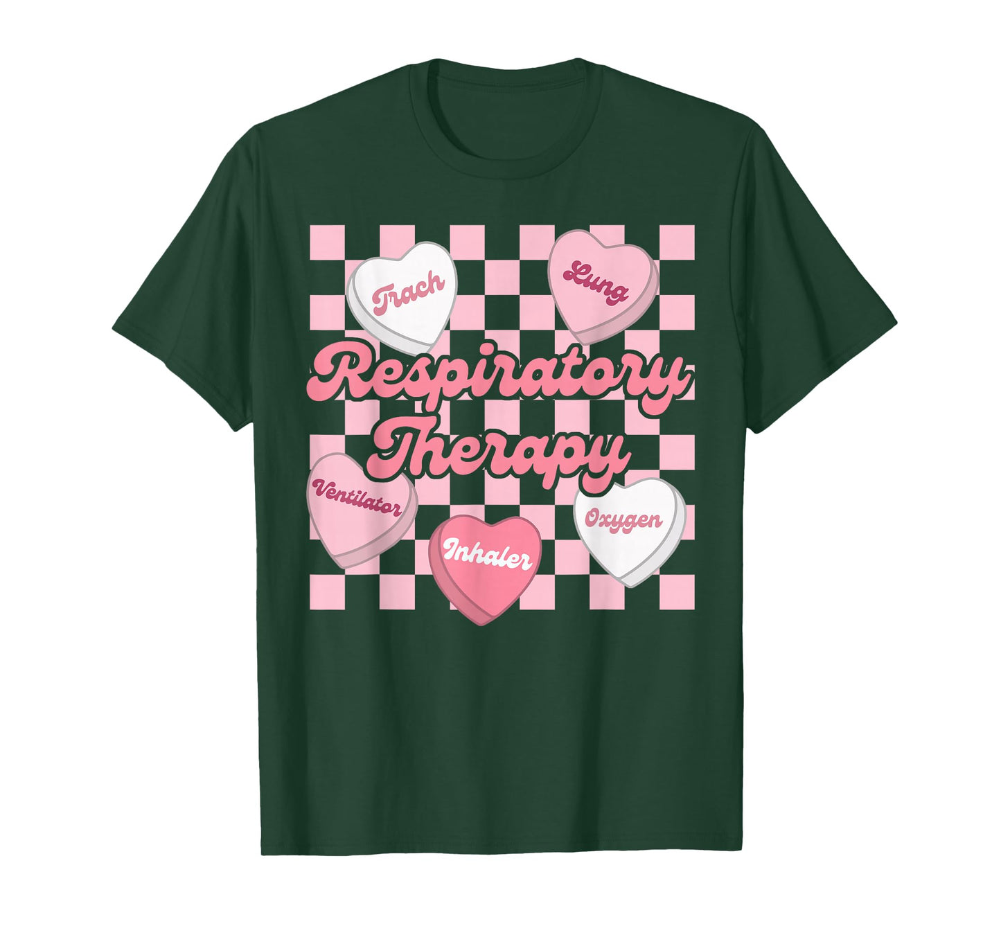 Retro Respiratory Therapy Candy Heart Valentine Day RT Nurse T-Shirt