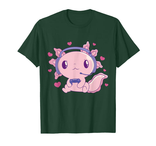 Otaku Gamesolotl Axolotl Gamer Gifts Kawaii T-Shirt