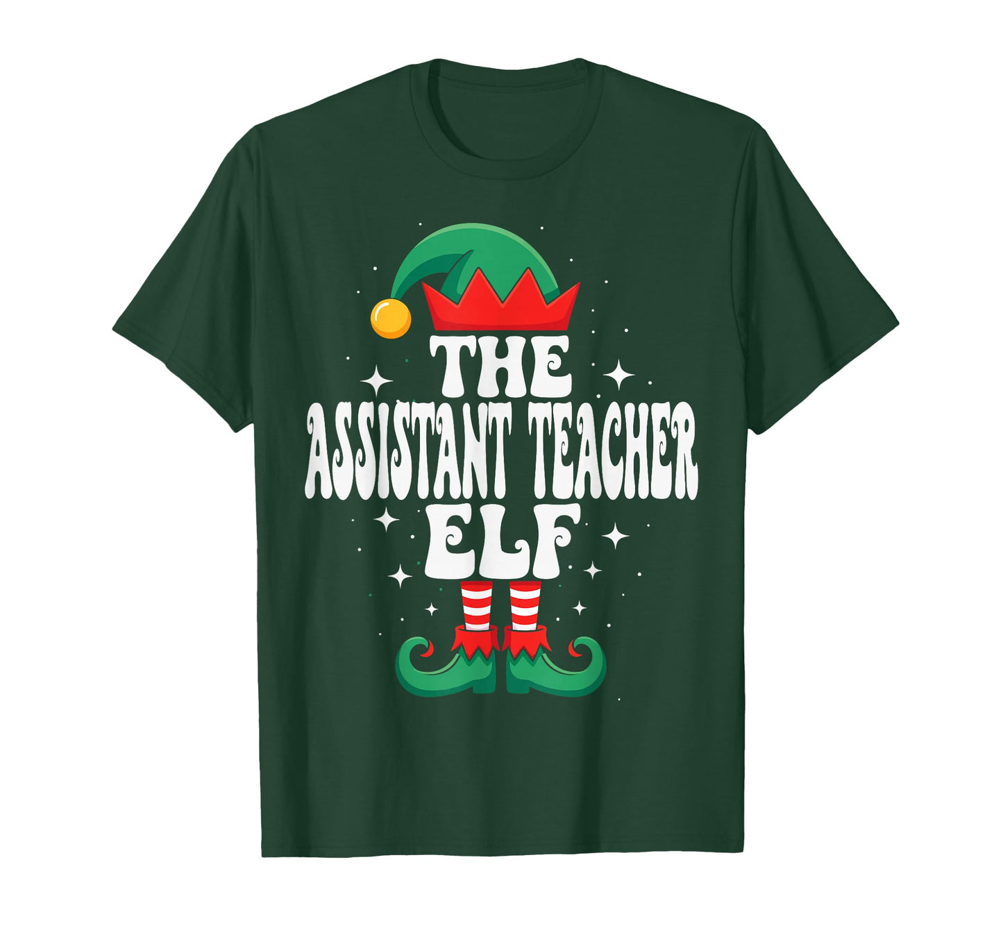 The Assistant Teacher Elf Funny Christmas Matching Family T-Shirt
