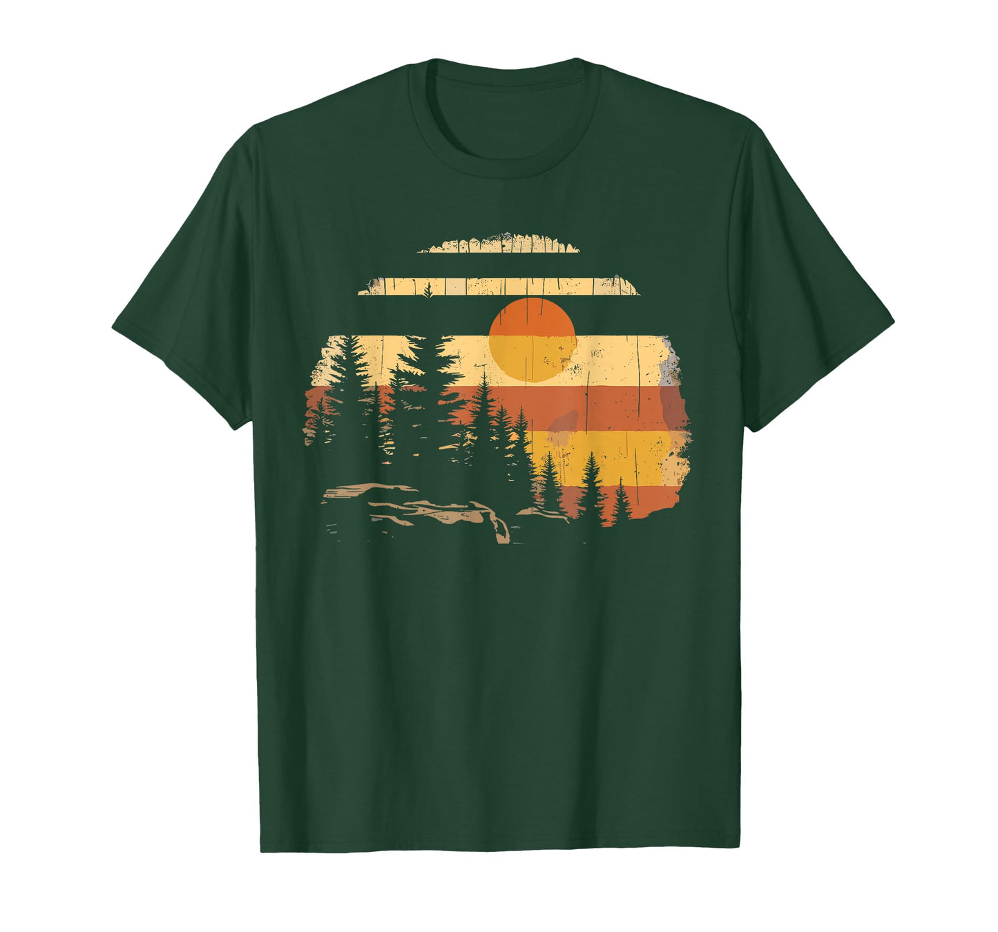 Forest Trees Camping Mountain Wildlife Nature Outdoor Camper T-Shirt