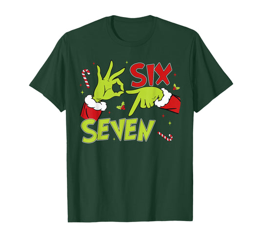 Mens Women Christmas Six Seven Funny Meme 67 Matching Family T-Shirt