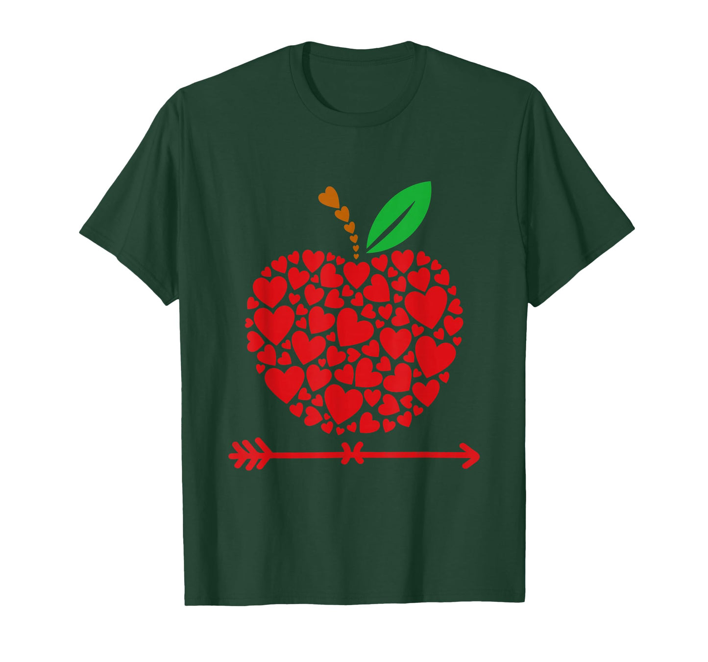 Valentines Day Teacher Hearts Apple Love Teach Women Men T-Shirt