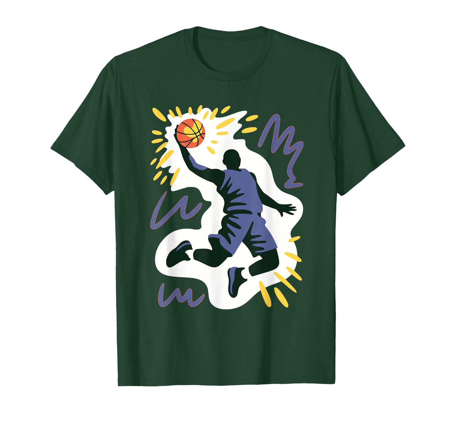 Doodle Art Basketball Dunking Sports Men Boys Kids Youth T-Shirt