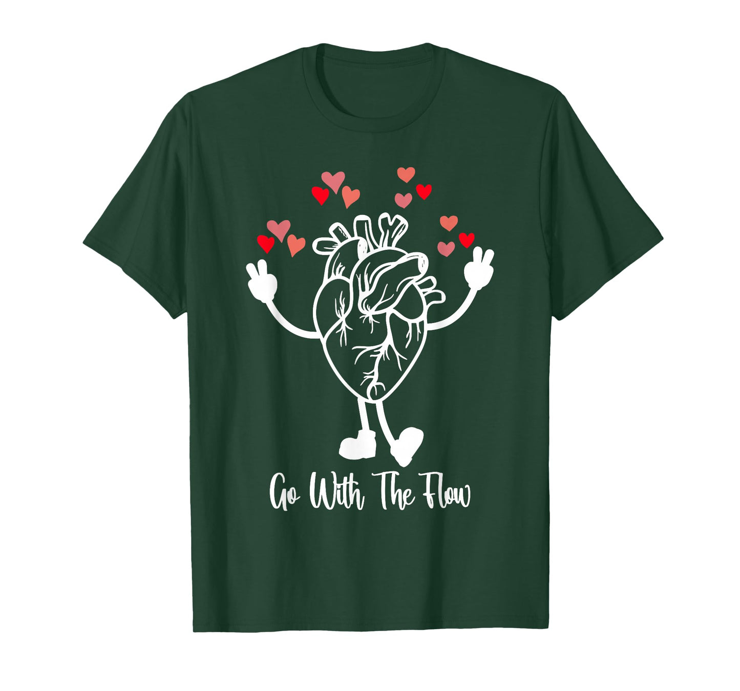 Heart Anatomy Valentine Cardiac CVICU Cath Lab RN Nurse T-Shirt