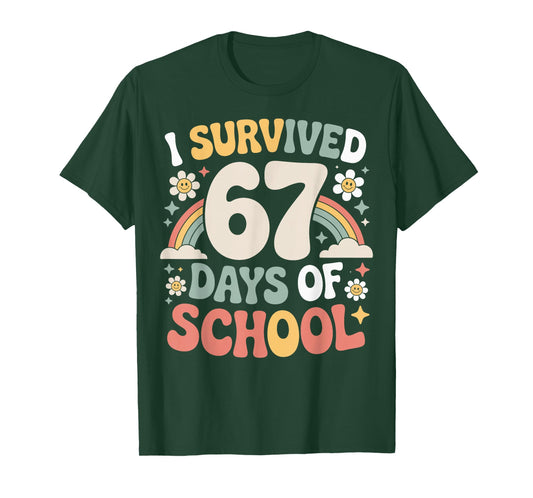 I Survived 67 Days of School Funny Teacher and Student T-Shirt
