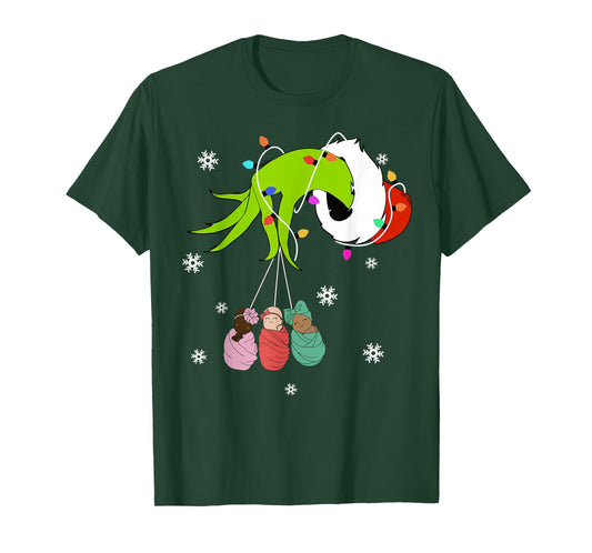 Nurse Labor and Delivery Merry Christmas Xmas Lights Holiday T-Shirt