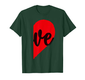 Couple Half Heart Love Funny Valentines Day Women Men Adult T-Shirt