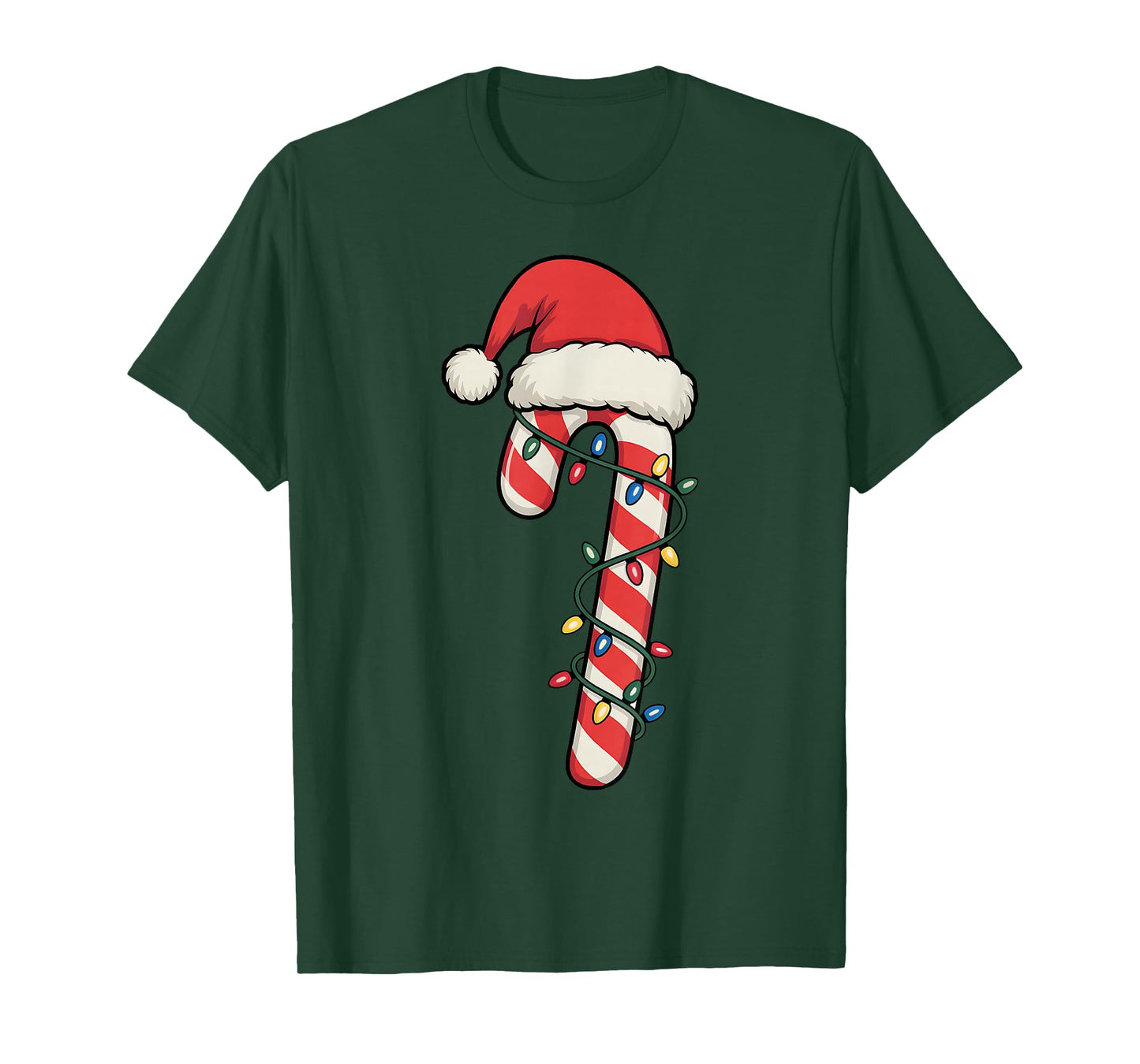 Santa Candy Cane Shirt Men Women Kids Boys Candy Cane Xmas T-Shirt