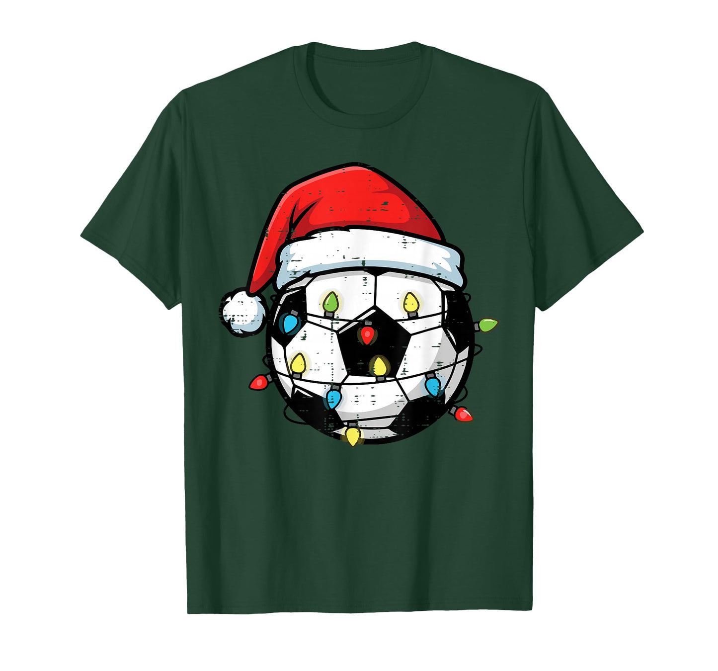 Christmas Soccer Ball Santa Xmas Football Sport Men Boys Kid T-Shirt