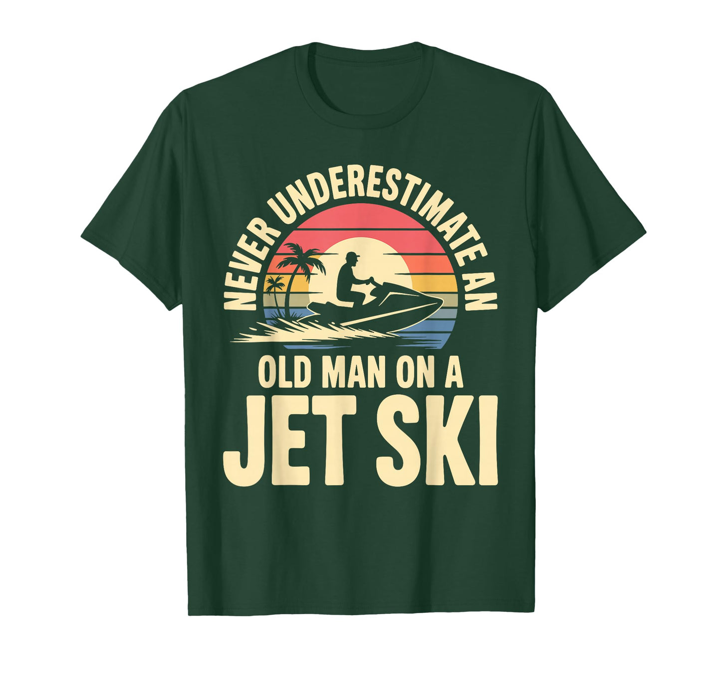 Jet Ski Art for Grandpa Men Jetski Lover Water Sport Jet Ski T-Shirt