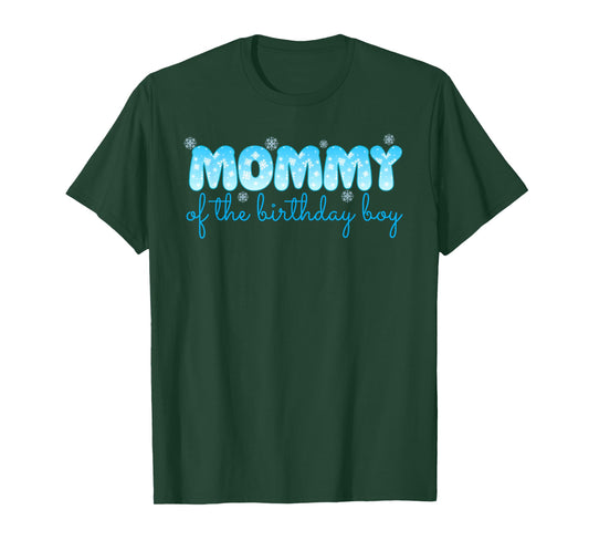Mommy of The Birthday Boy Onederland Snowflake 1st Bday T-Shirt