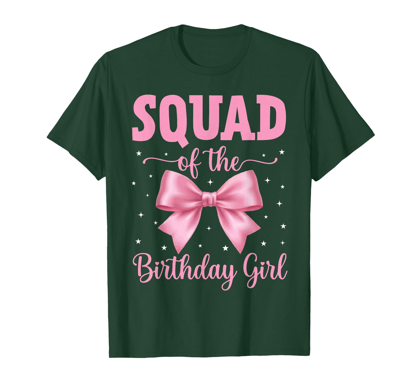 Squad of Birthday Girl Coquette Bow Party Family Matching T-Shirt