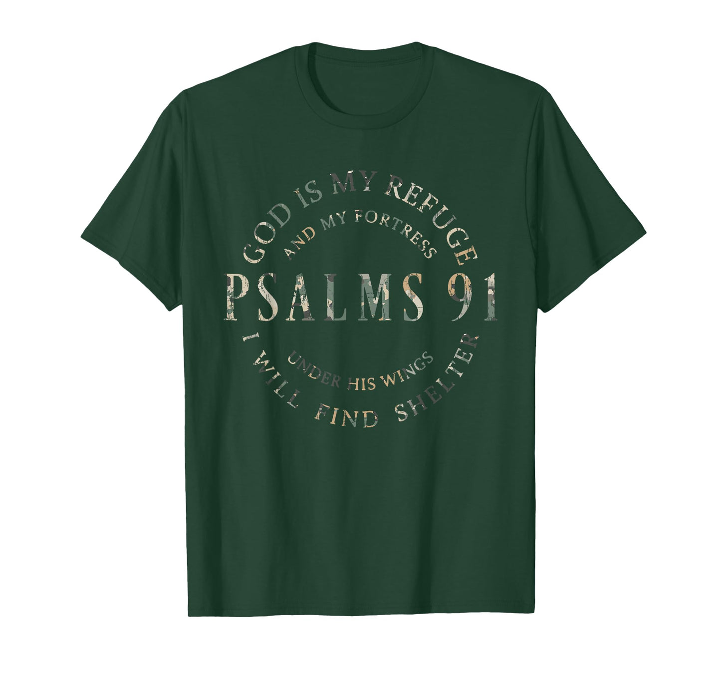 Vintage Camo Psalms 91 Christian Blessed Christ Jesus T-Shirt