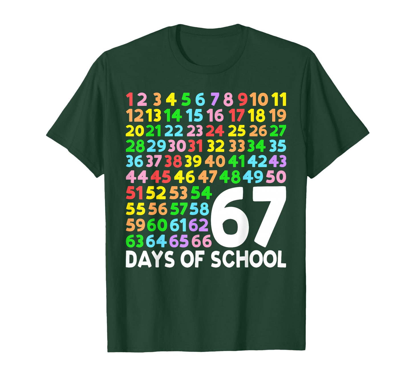 67 Days of School Teacher Kids Boy 67 Math Numbers 100th Day T-Shirt