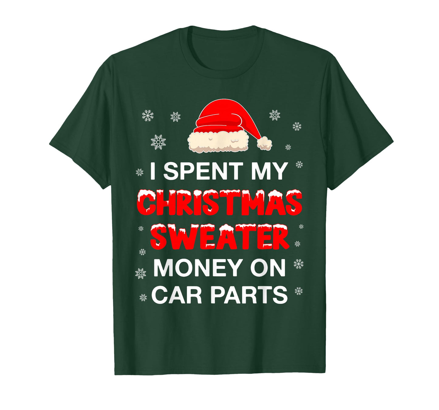 I Spent My Money On Car Parts Funny Christmas Cars Mechanic T-Shirt