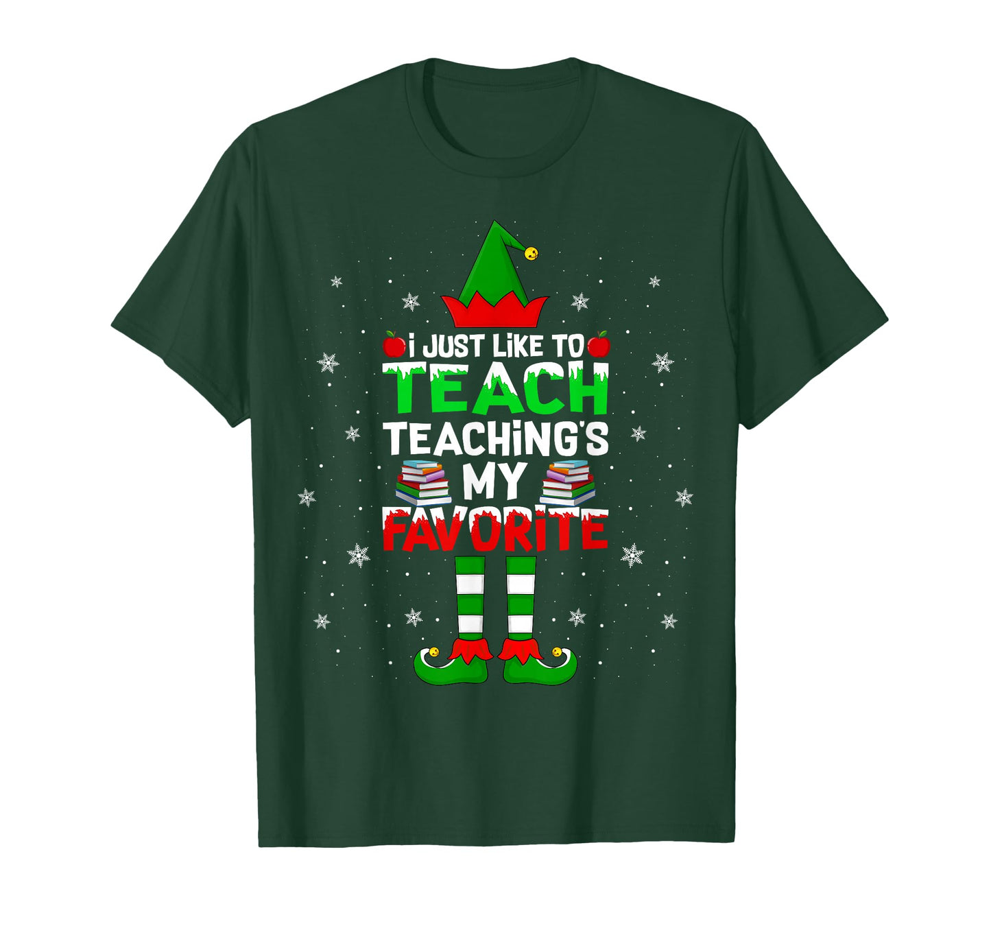 I Just Like to Teach Teaching My Favorite Christmas Teacher T-Shirt