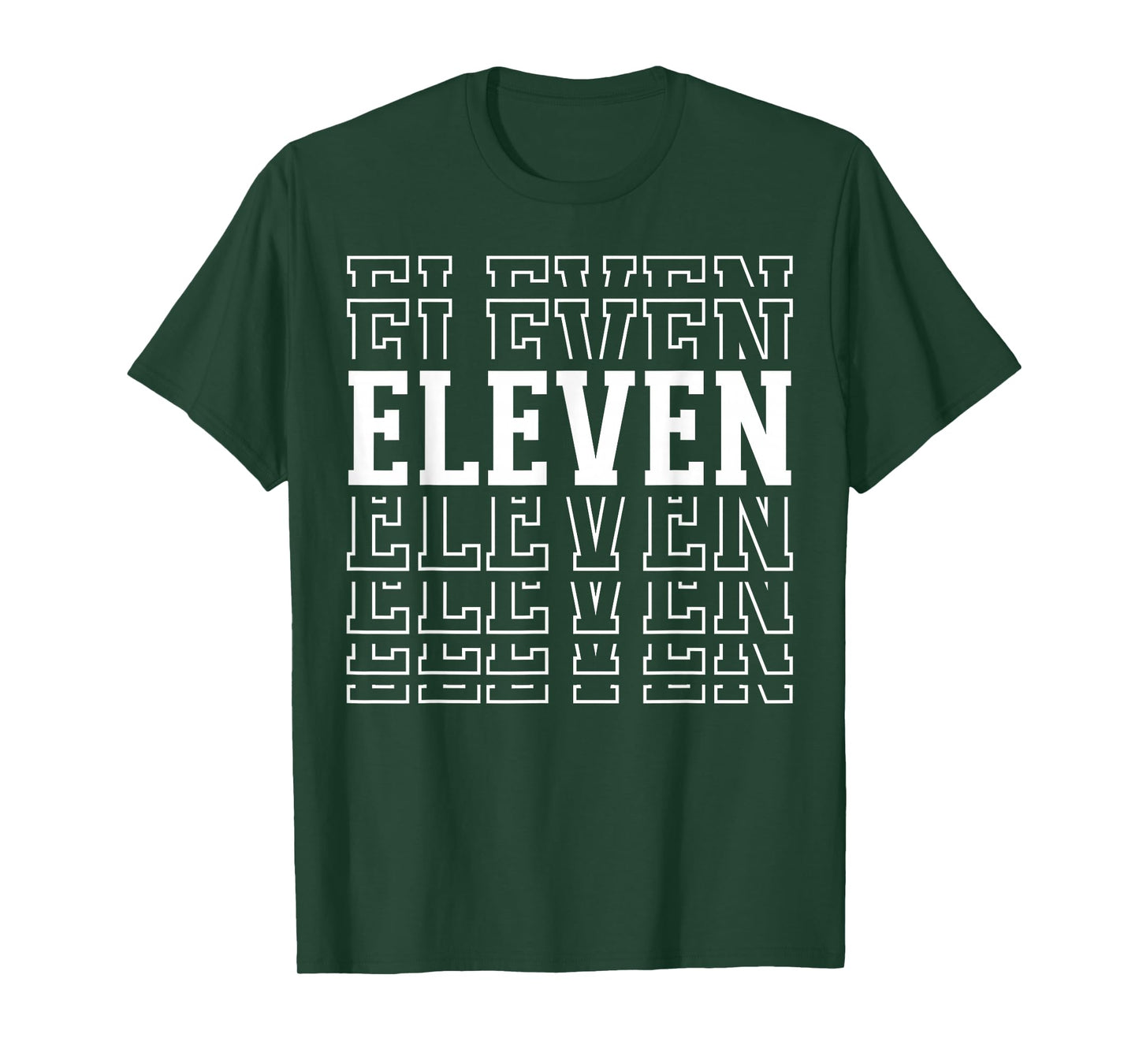 Eleven 11th Birthday Layered Text 11 Year Old T-Shirt