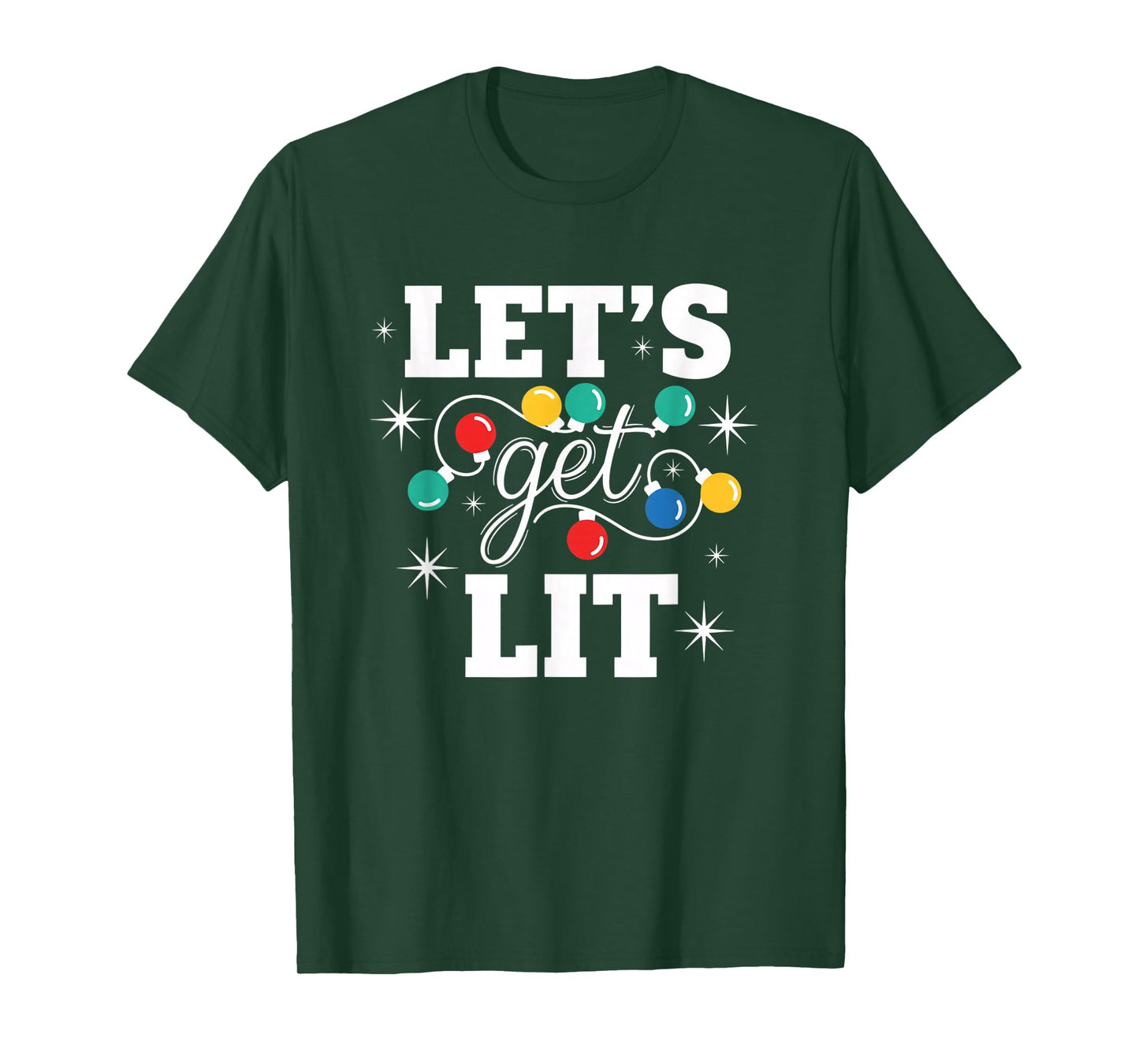 Christmas Let's Get Lit Funny Holiday Lights Party T-Shirt