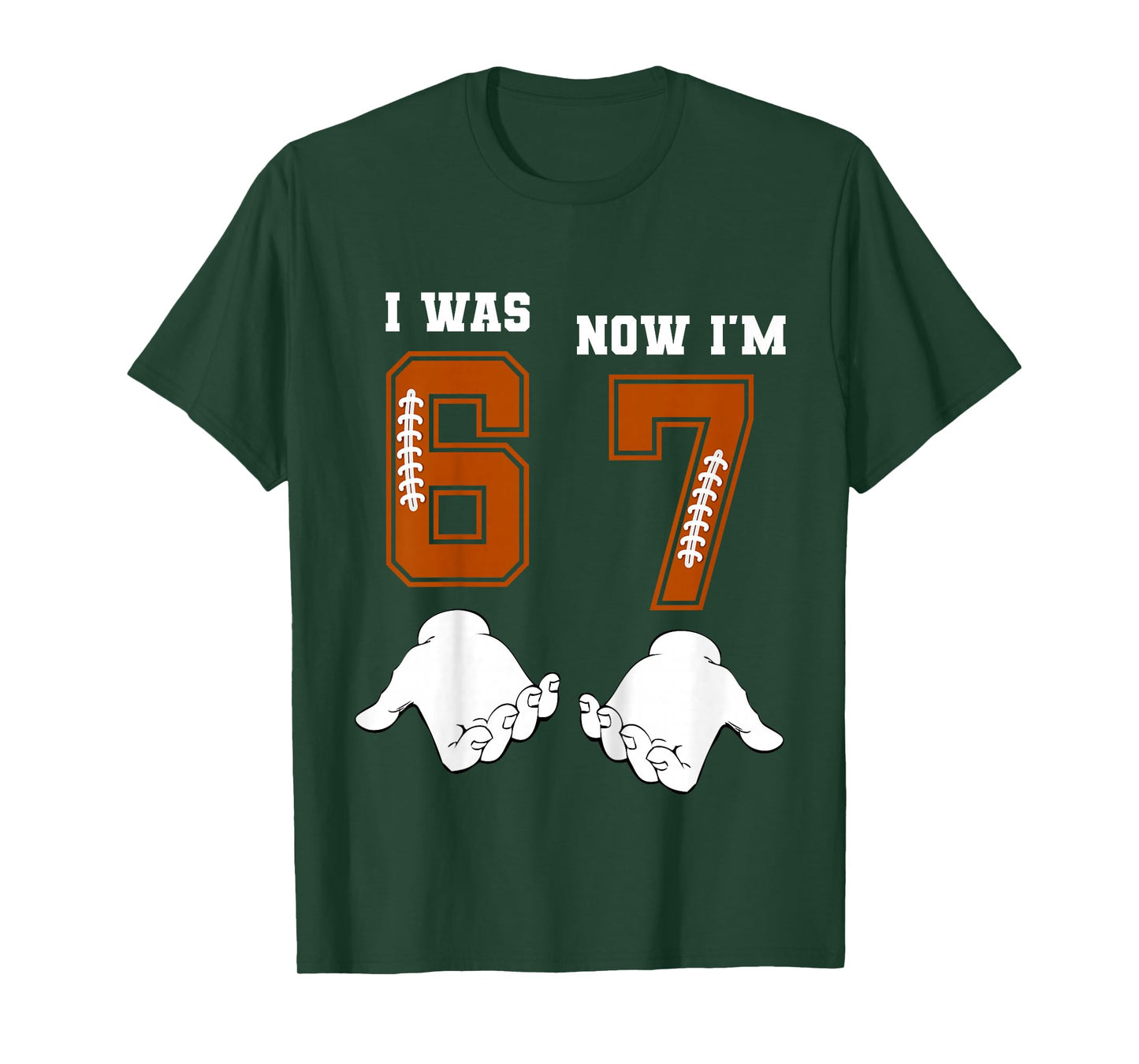 I was 6 Now I'm 7 Year Old Birthday 67 Girls Boys Football T-Shirt