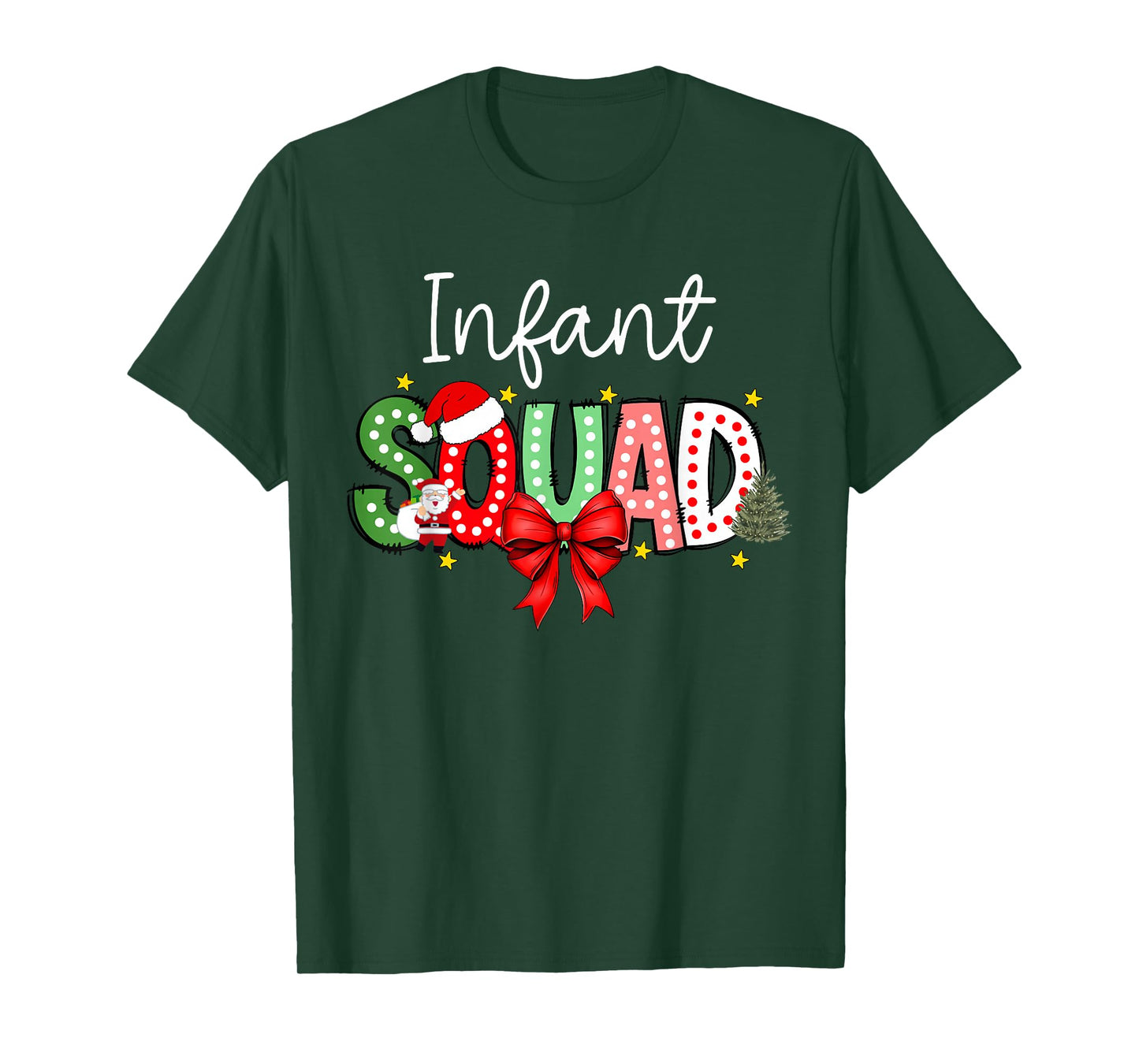 Coquette Bow Christmas Infant Squad Daycare Provider Teacher T-Shirt
