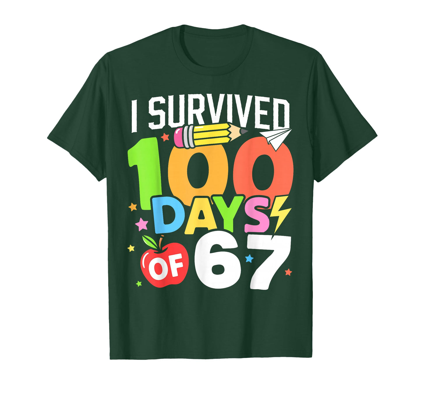 Happy 100 Days of 67 100th Day of School Kids Teacher T-Shirt