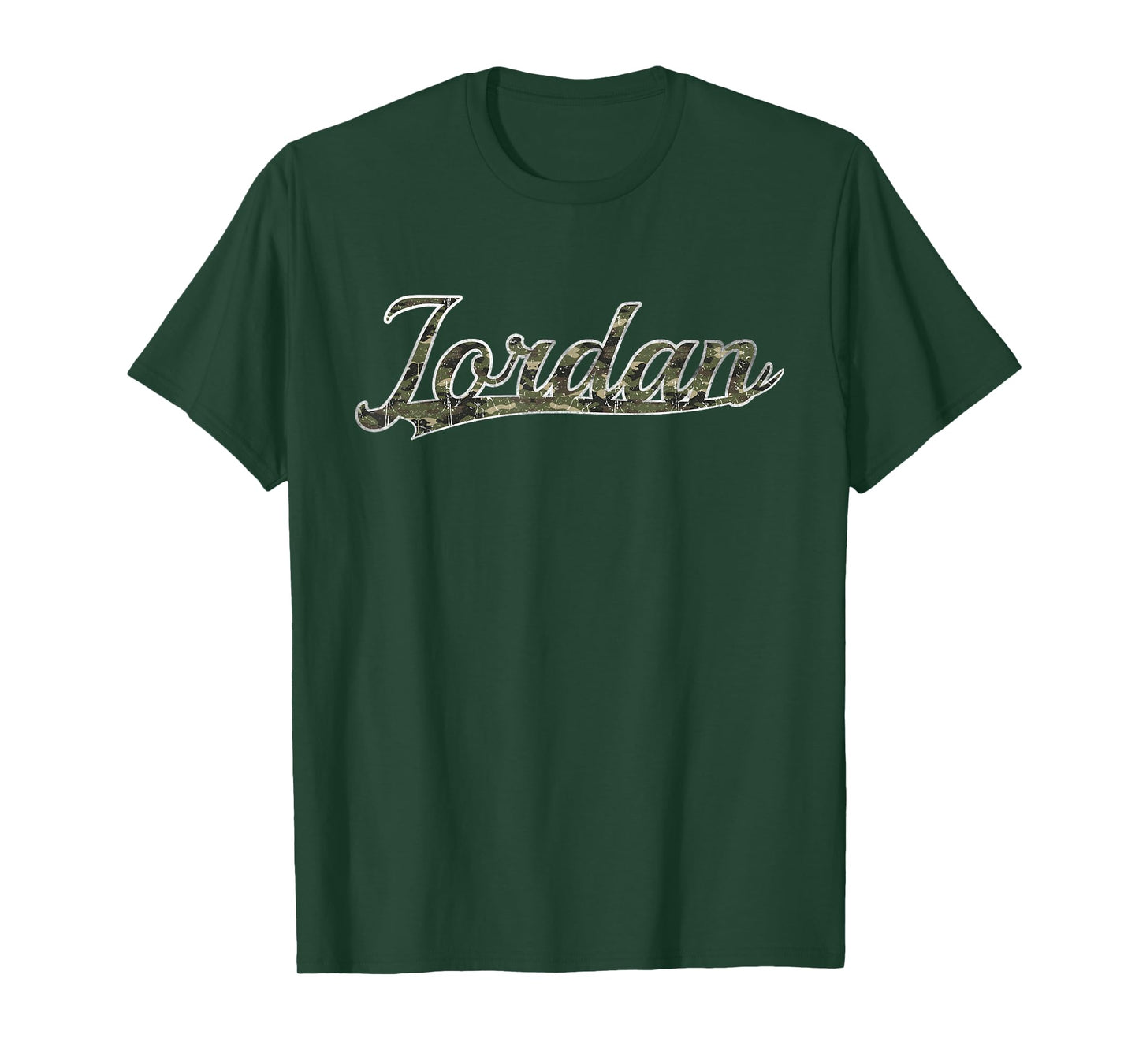 Jordan First Name Camouflage Vintage Inspired T-Shirt