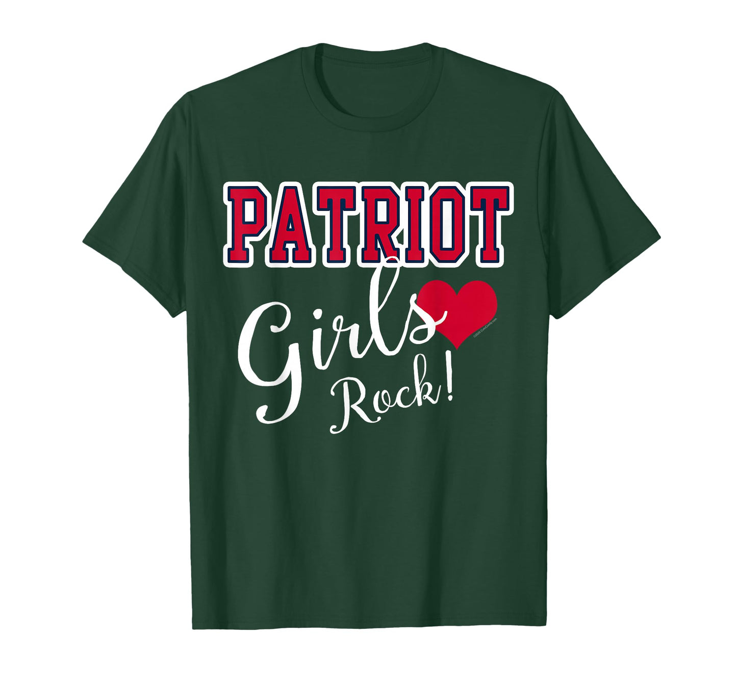 Patriot Girls Rock Cute Heart Shape Womens T-Shirt