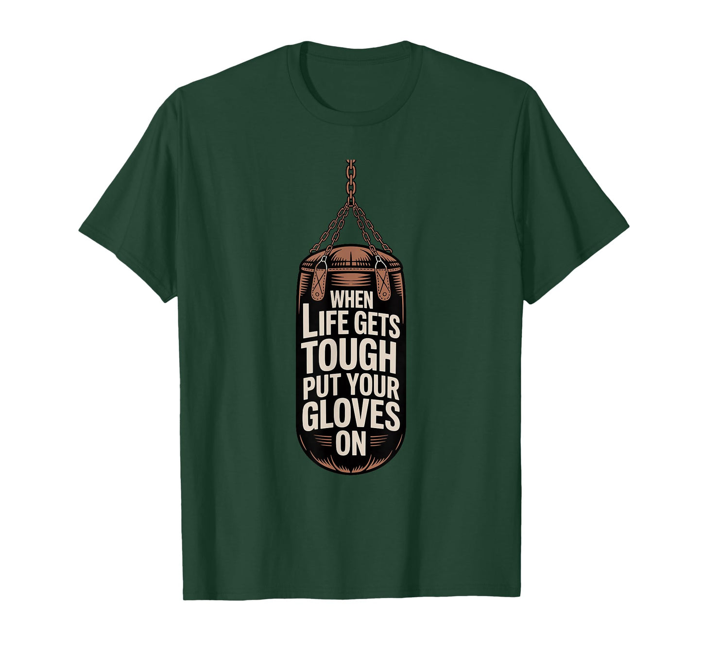 Vintage Boxing When Life Gets Tough Put Your Gloves On Boxer T-Shirt
