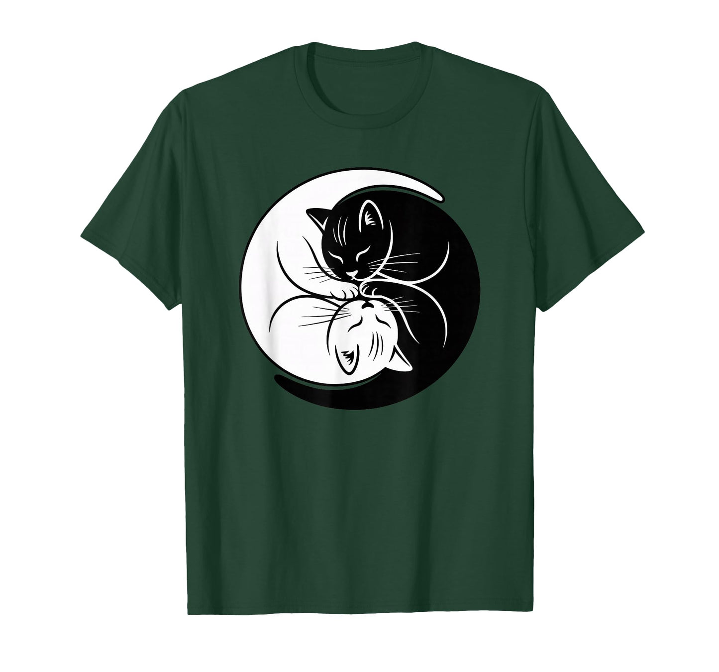Yin Yang Cats Black and White Cute Cat Lover Zen Harmony T-Shirt
