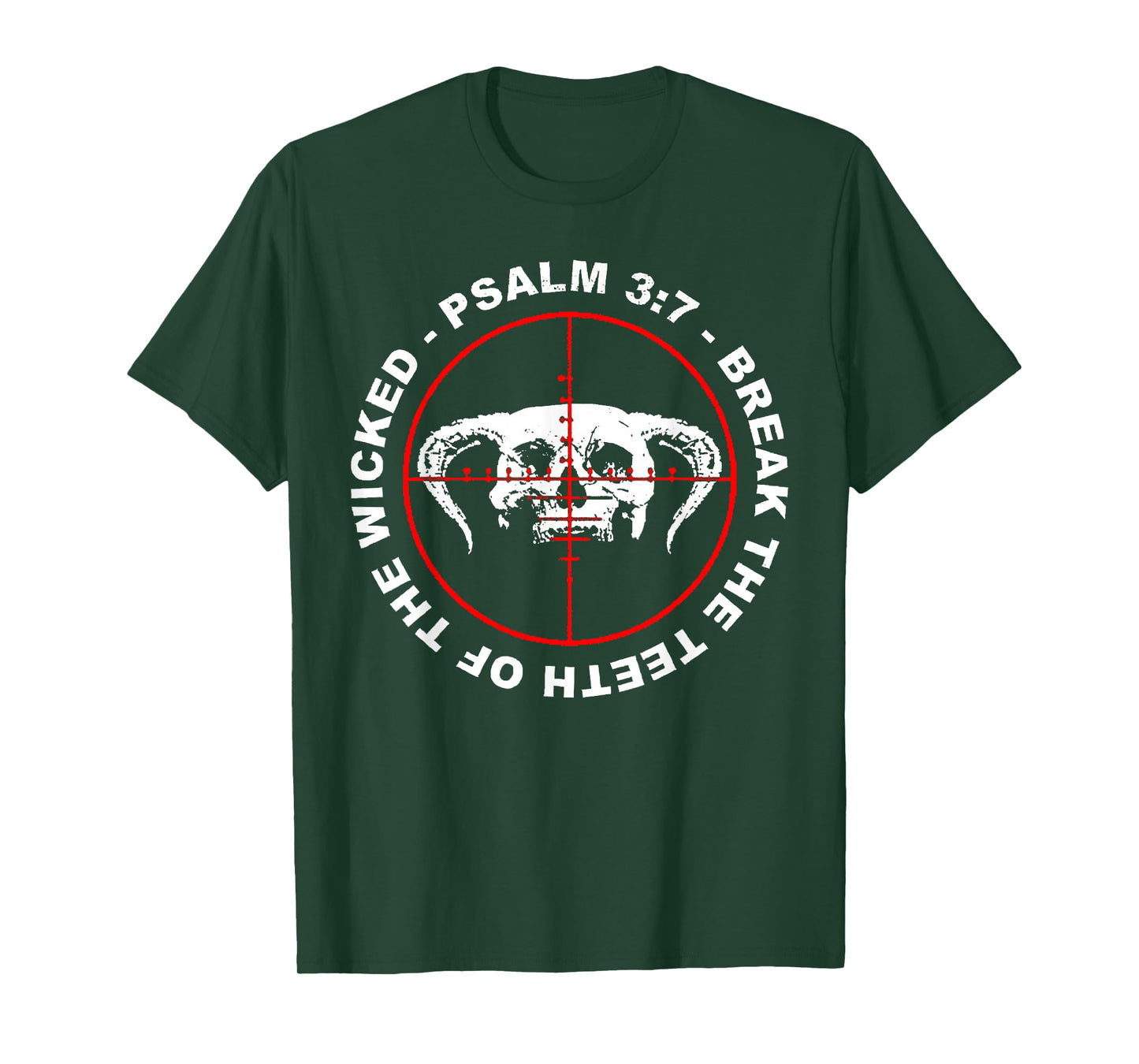 Break The Teeth of The Wicked Psalm 3:7 Faith Skull Gothic T-Shirt