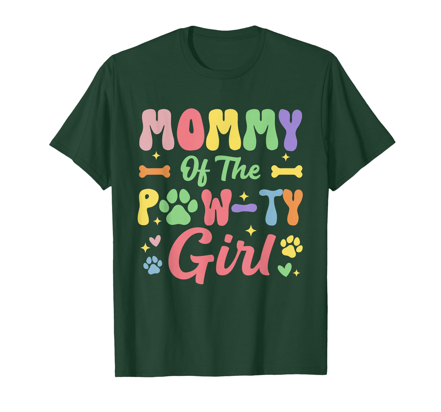 Mommy of The Birthday Paw-ty Girl Dog Theme Family Party T-Shirt