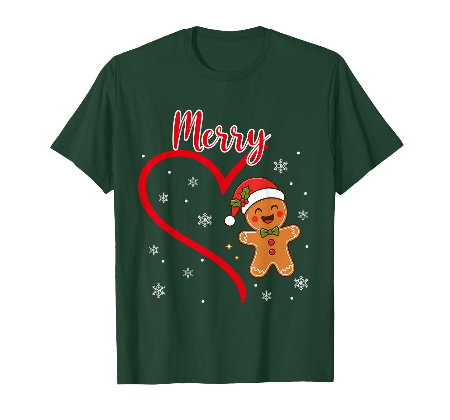 Merry Christmas Gingerbread Couple Christmas Pajama Matching T-Shirt