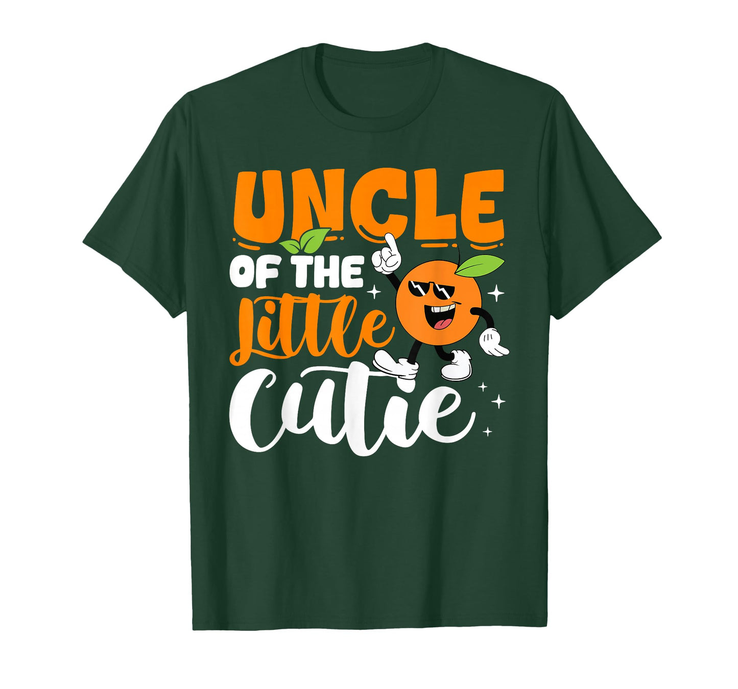 Uncle of Little Cutie Baby Shower Orange 1st Birthday T-Shirt