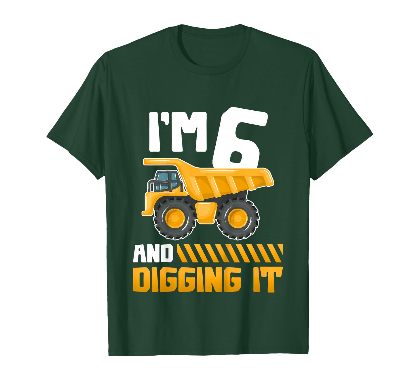 Six 6yr 6th Birthday Construction Boys Girls 6 Years Old T-Shirt