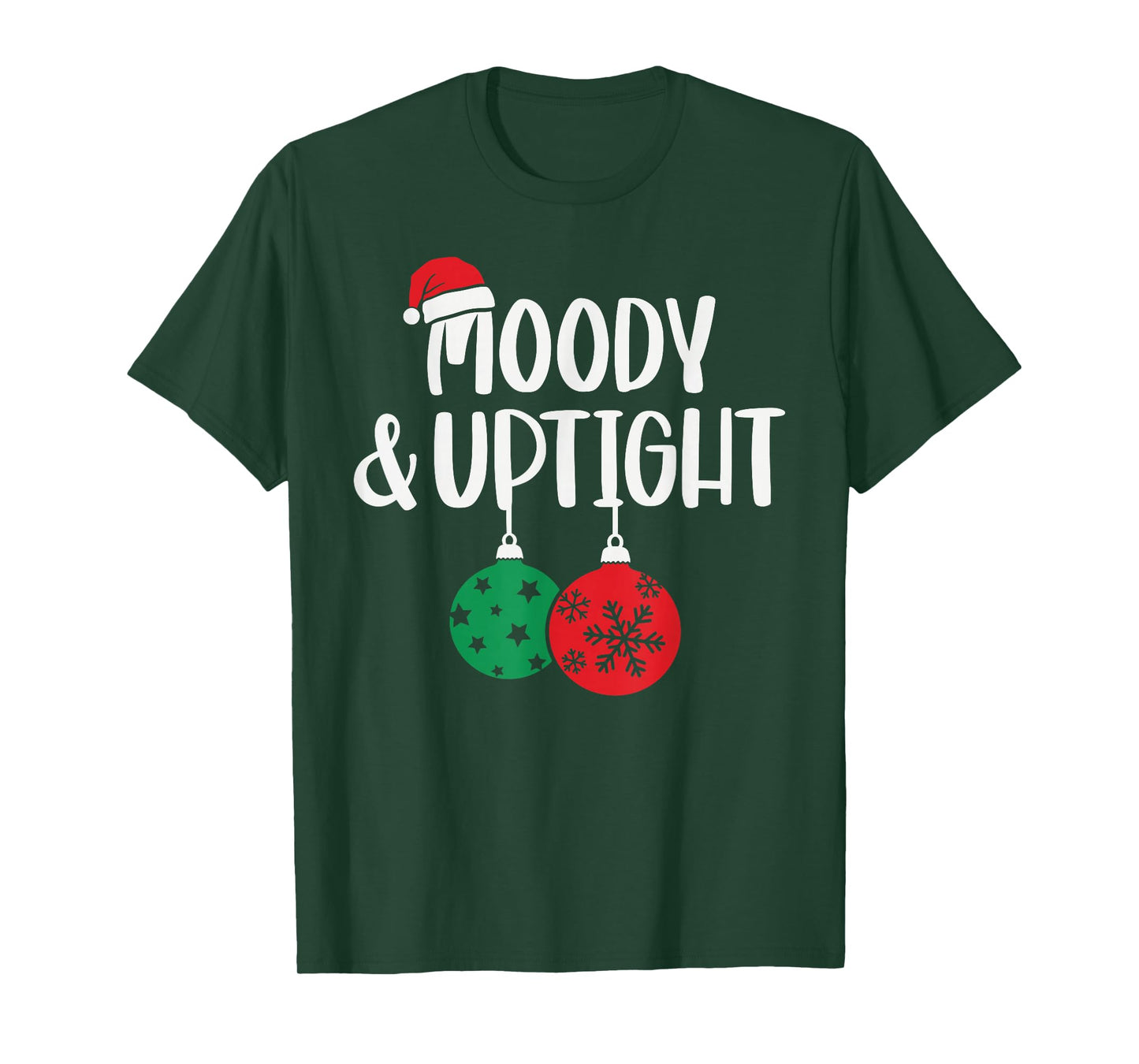 Merry & Bright Moody & Uptight Matching Couples Christmas T-Shirt