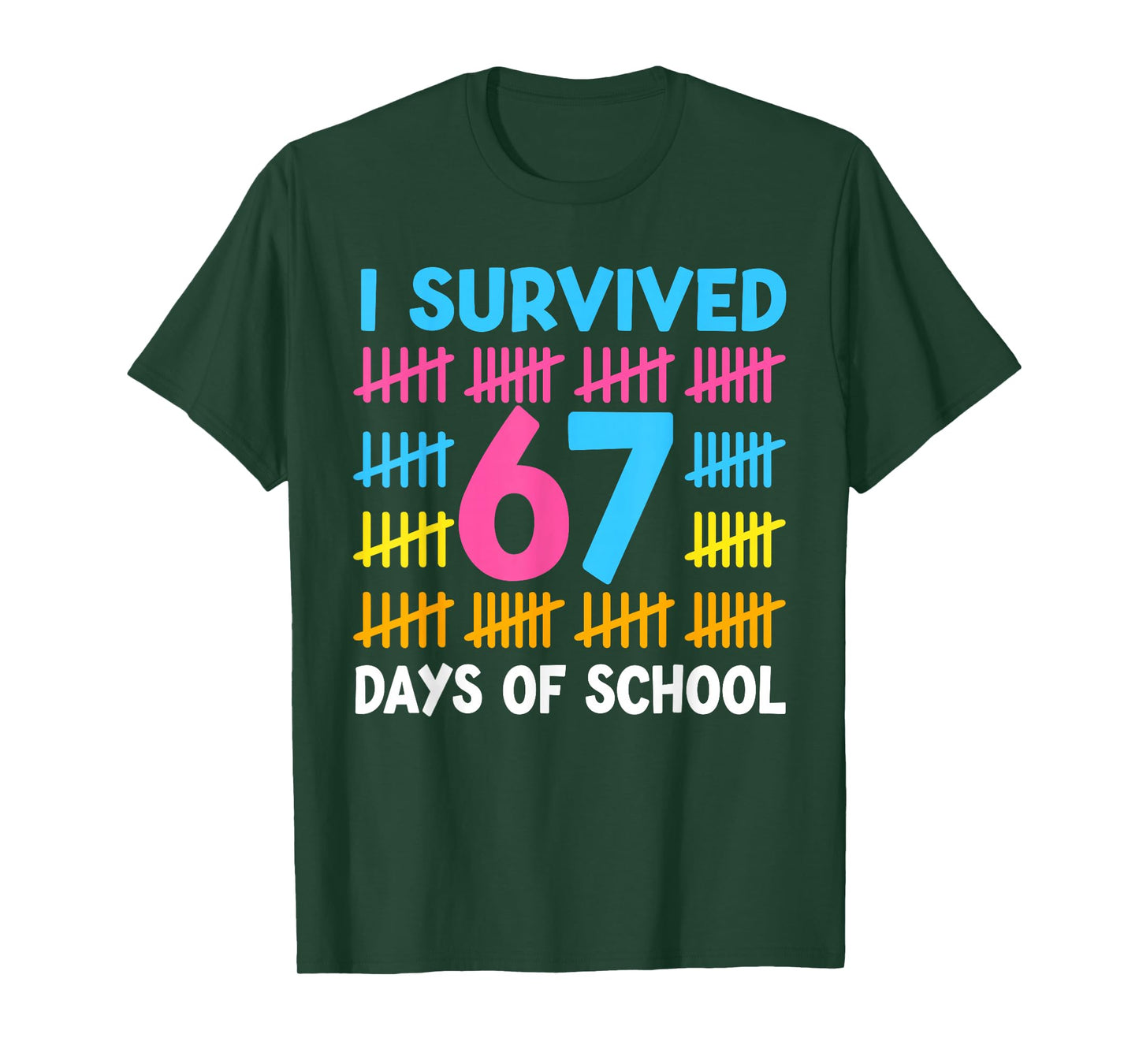 I Survived 67 Days of School Funny 67 Meme Teen Boys Teacher T-Shirt