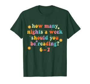 How Many Nights 6 7 Meme Funny Reading Book Lovers Six Seven T-Shirt