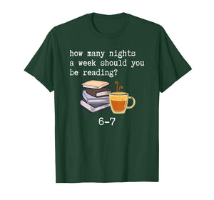 67 Read Every Night Funny Quote for Book Lovers &Coffee Fans T-Shirt