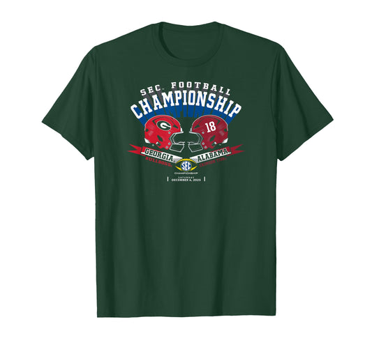 Georgia vs Alabama SEC Championship 2025 Football Black T-Shirt